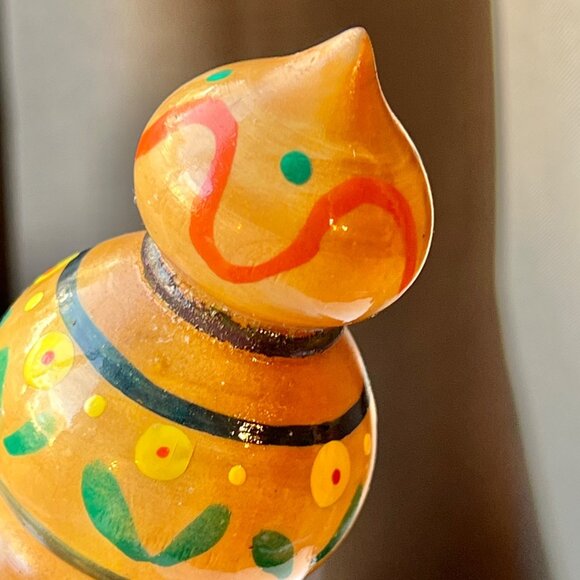 Handcrafted Wooden Hanging Ornament With Vibrant Tribal Patterns - Picture 5 of 9